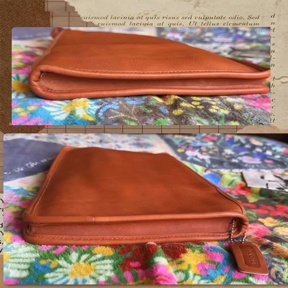 VINTAGE COACH LARGE SLIM CLUTCH IN BRITISH TAN 9555 - Picture 4 of 14